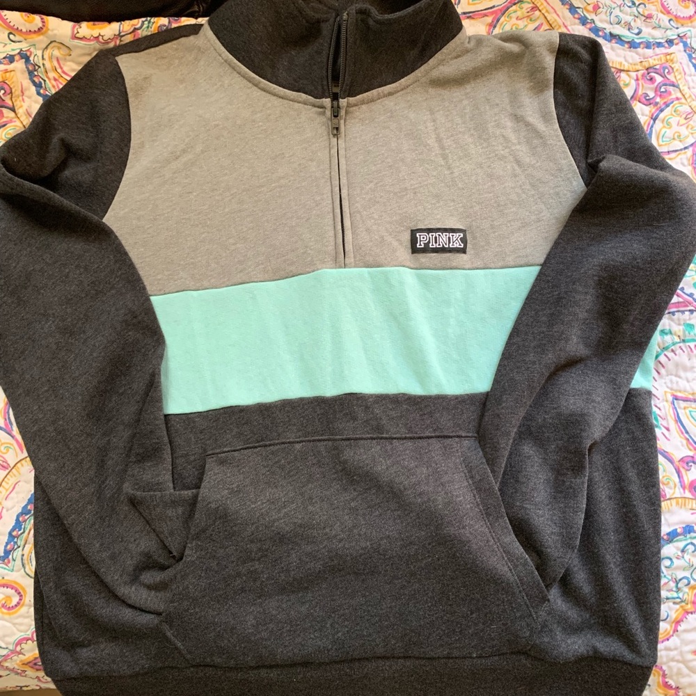 Pink Victoria Secret Quarter Zipper Crew sweater